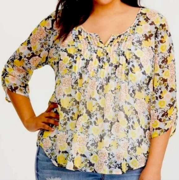 TORRID Bundle Of 2 Cheetah Print & Romantic Floral 3/4 Sleeve Blouses Size 2X - Picture 3 of 14